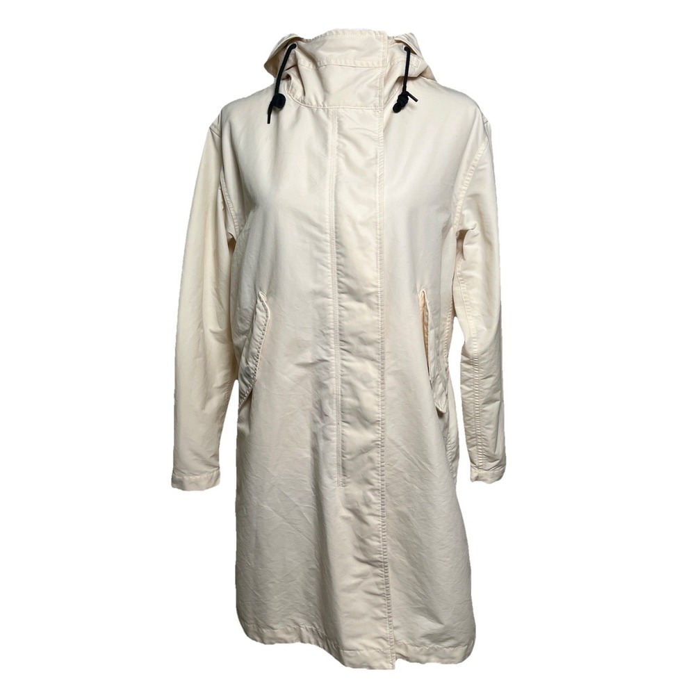 Everlane Jacket Womens Size Small Bone Anorak Parka Long Hood Renew Zip Snap